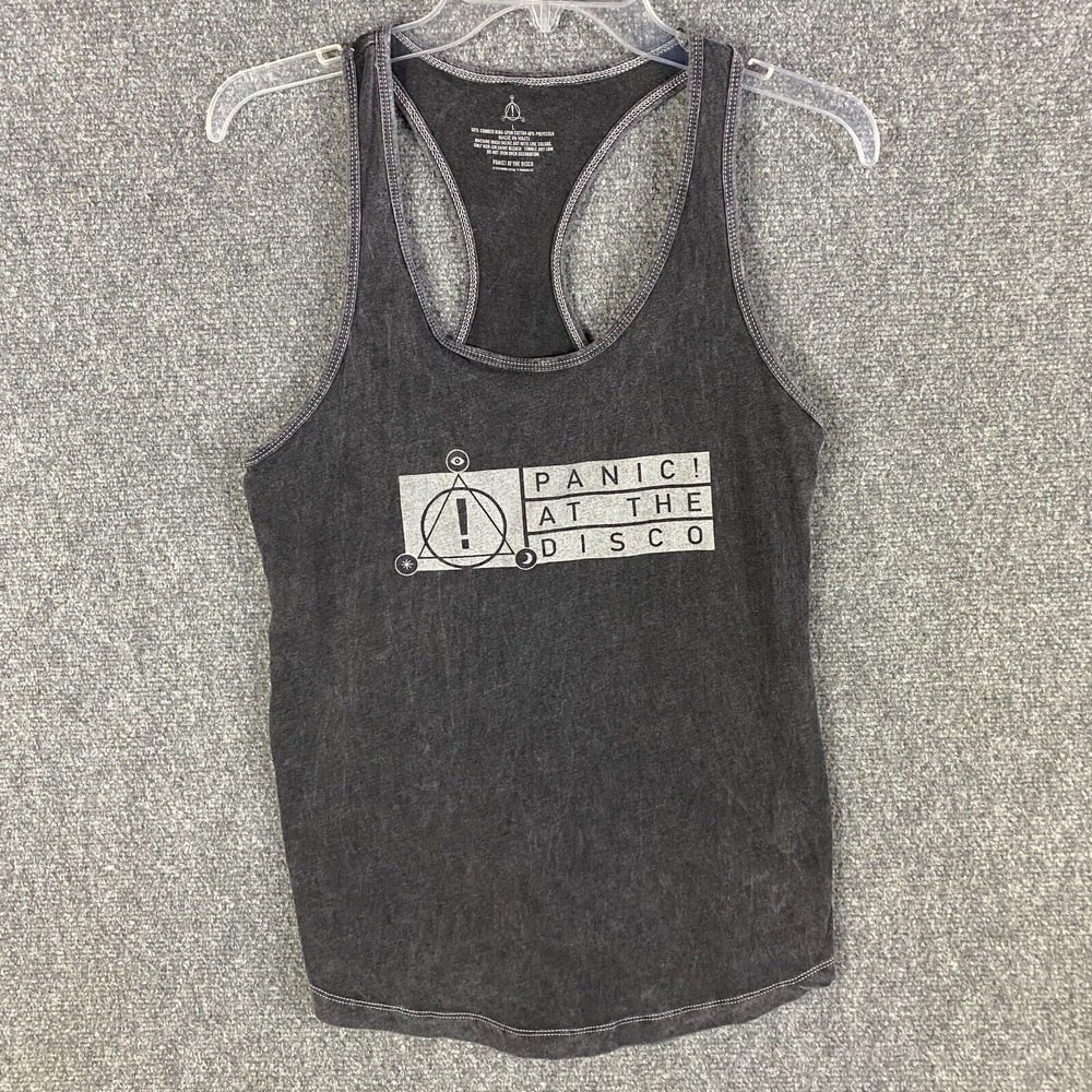 Panic at The Disco Tank Top Women's Large Cotton Blend Gray Casual‎ L